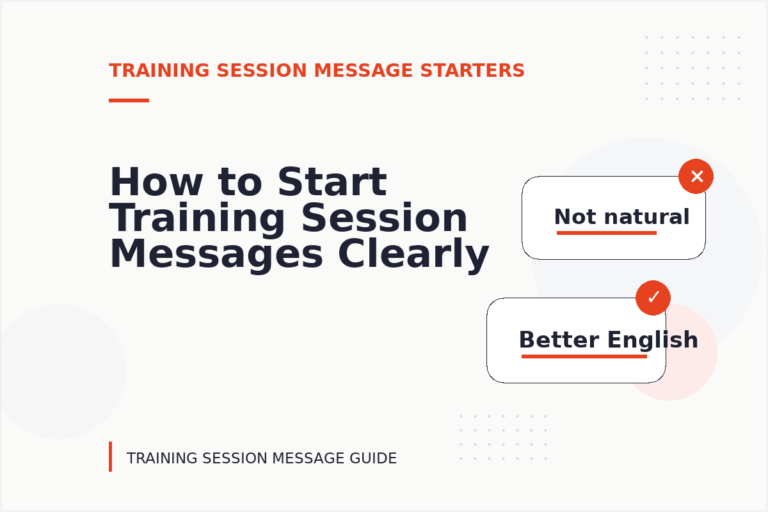 How to Start Training Session Messages Clearly
