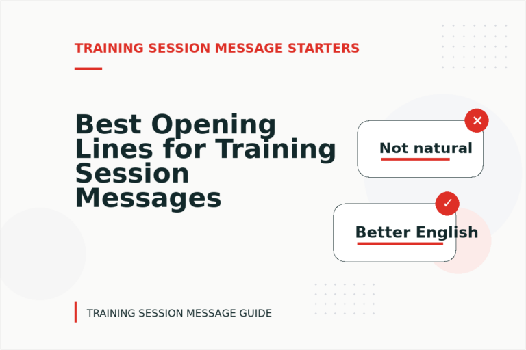 Best Opening Lines for Training Session Messages