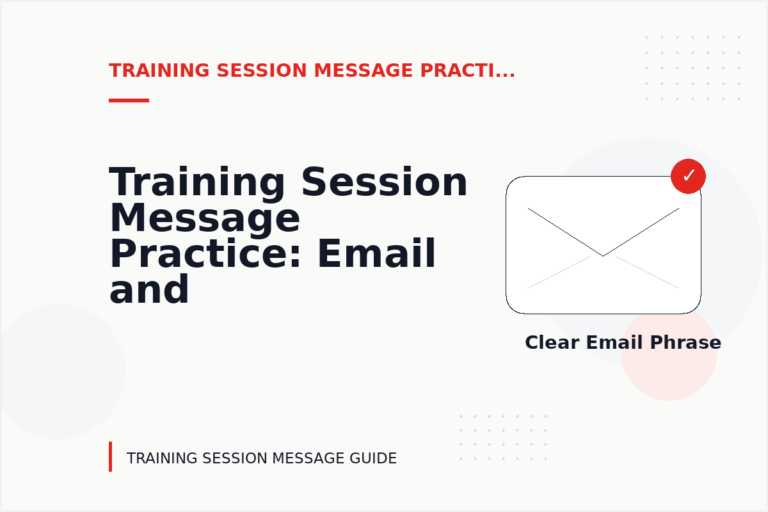 Training Session Message Practice: Email and Message Examples Training Session Message Practice: Email and Message Examples